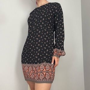 Black Paisley Printed Abercrombie Dress